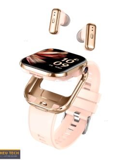 Montre Connectée 2-en-1 IPS HD + Écouteurs TWS — IP67 — Fitness — Noir/Rose